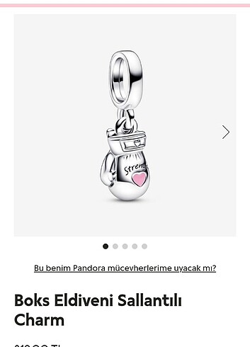Pandora boks eldiveni sallantılı charm 