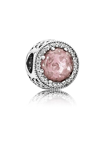 Pandora yuvarlak pembe charm