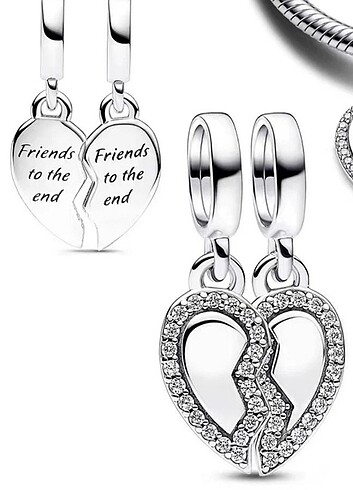 Pandora arkadaşlar ayrılabilir ikili kalp charm - Görsel 6