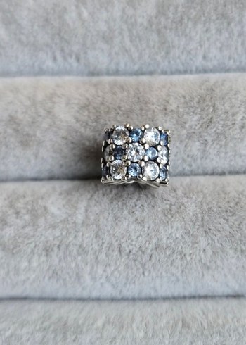 Beden Pandora mavi şeffaf ışıltılı charm