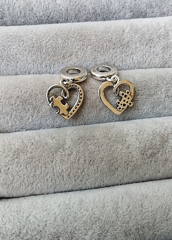 Pandora puzzle parçası kalp arkadaşlık charm - Görsel 6