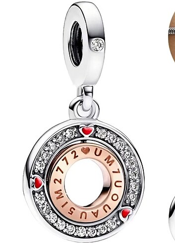Pandora ışıltılı çift renk halka charm