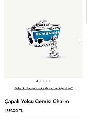 Pandora çapalı yolcu gemisi charm son fiyat