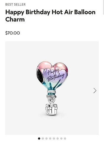Pandora happy birthday balon charm
