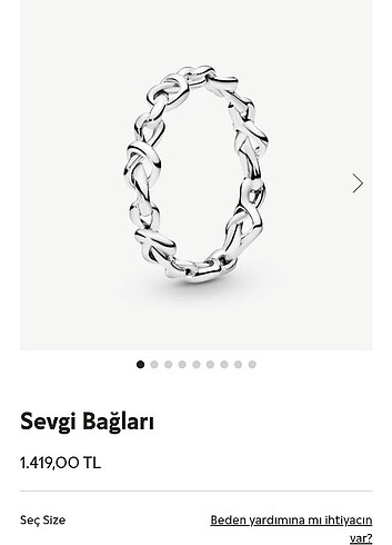 Pandora sevgi bağları yüzük 