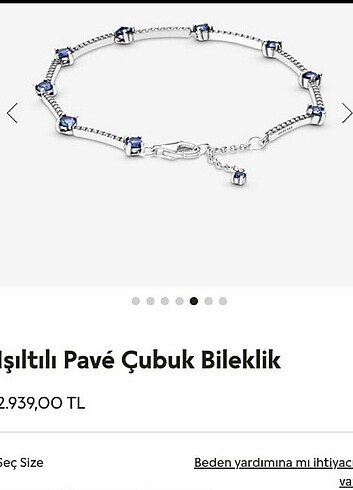 Pandora ışıltılı pave çubuk bileklik(kutulu) 