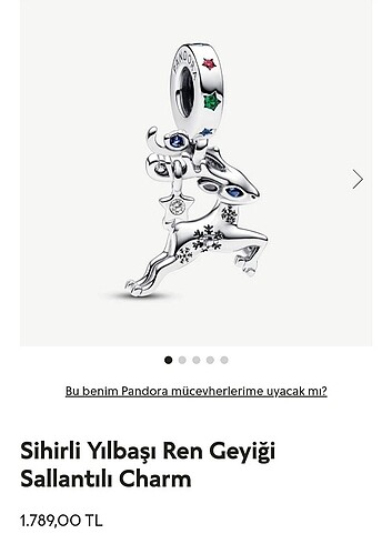 Pandora sihirli yılbaşı Ren geyiği charm