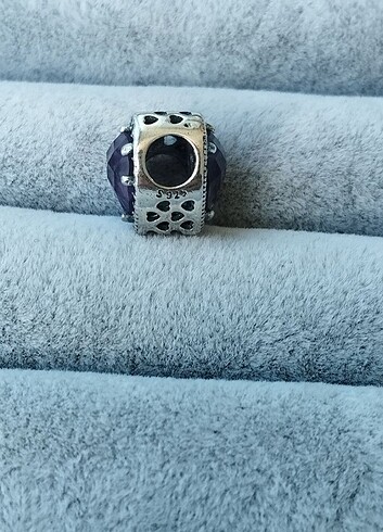 Beden Pandora ışıltılı mor kalp charm