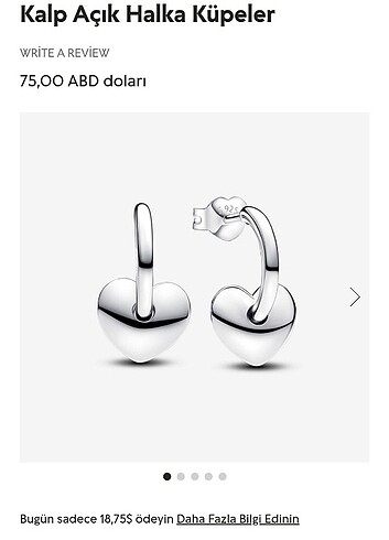 Pandora kalp açık halka küpe