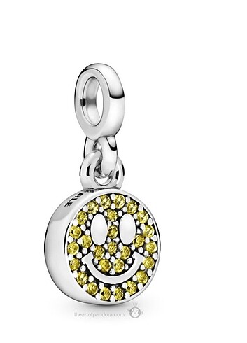 Pandora sarı pave gülen yüz me charm