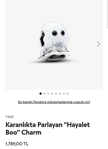 Pandora karanlıkta parlayan hayalet boo charm