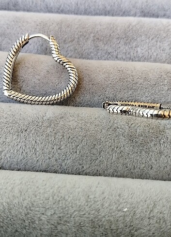 Pandora kalp charm halka küpe - Görsel 5