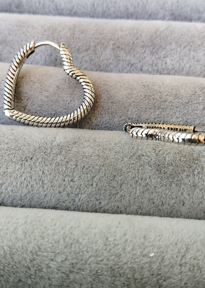 Pandora kalp charm halka küpe - Görsel 5