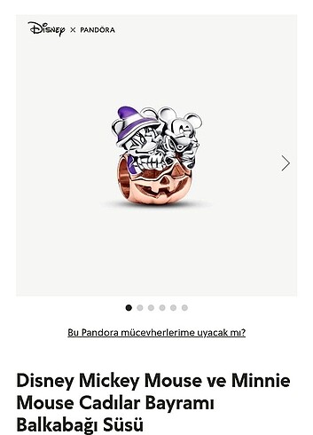Pandora Mickey Minnie cadılar bayramı balkabağı charm son fiyat