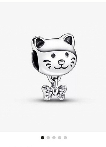 Pandora kedi ve fiyonk charm