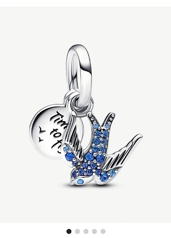 Pandora ışıltılı kırlangıç charm