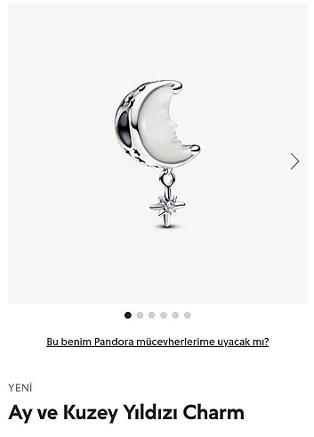 Pandora ay ve Kuzey yıldızı charm