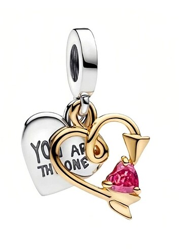 Pandora sen teksin kalp charm