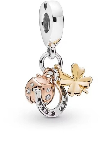 Pandora at nalı yonca uğur böceği charm