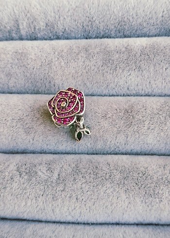 Beden Pandora renkli ışıltılı gül charm