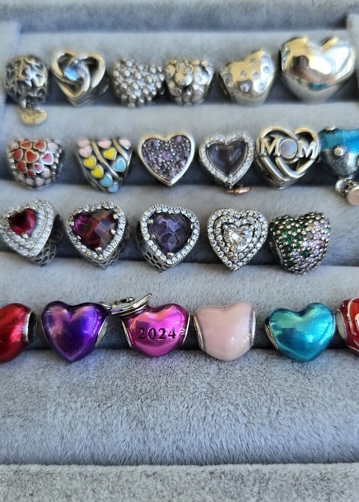 Pandora  çeşitli kalp charm modelleri - Görsel 2