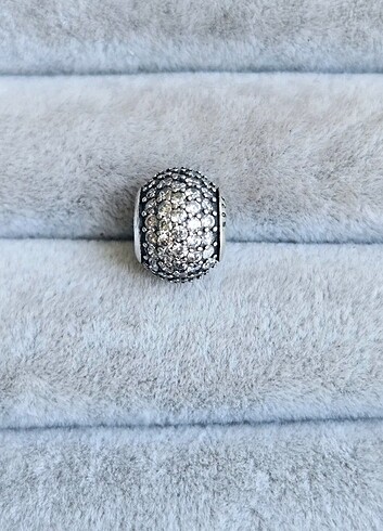  Beden gri Renk Pandora pave ışıltılı top charm 