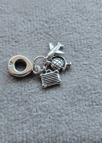Beden gri Renk Pandora üç sallantılı seyahat charm