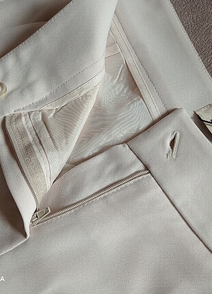 36 Beden beyaz Renk Balizza astarlı tiril bol paça pantolon