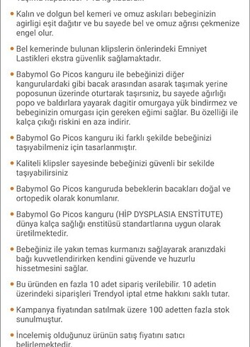 Babymall Babymal bel destekli anakucagi