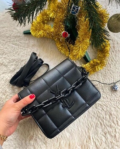 Siyah Mat Saint Laurent Omuz çantası
