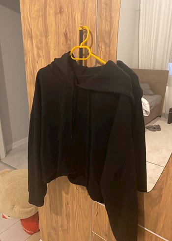 LC Waikiki Siyah Baskılı Yüksek Yakalı Kadın Sweatshirt