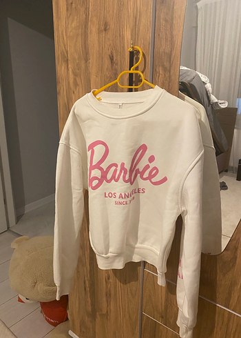 Beyaz Barbie Baskılı Kadın Sweatshirt