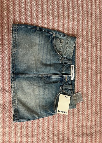 Bershka Bershka Mavi Denim Mini Etek