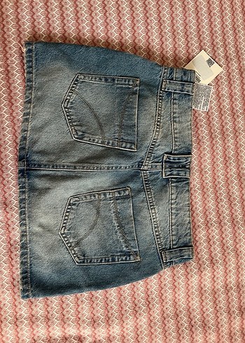 Bershka Mavi Denim Mini Etek