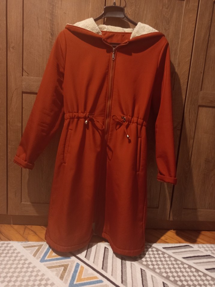 kiremit renkli. fermuarlı. mevsimlik mont. - Görsel 2