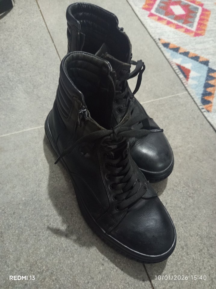 Siyah Deri Erkek Bot - Görsel 4