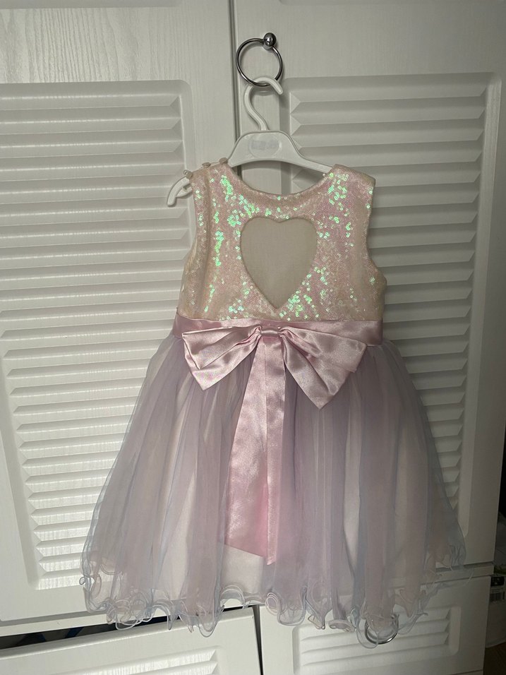 Pembe Parlak Kız Çocuk Elbisesi - Görsel 2