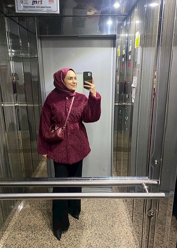 Bordo Kadın Kürk - Görsel 2