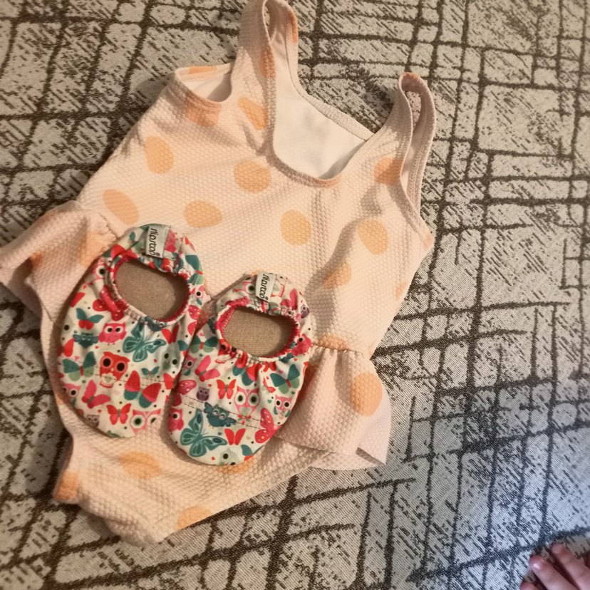 primark pembe kız bebek mayo,slipstop deniz ayakkabısı ve bez - Görsel 2