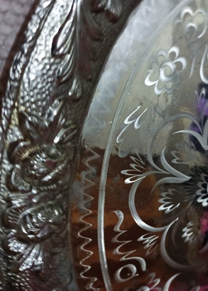 Pirinç antika tepsi - Görsel 2