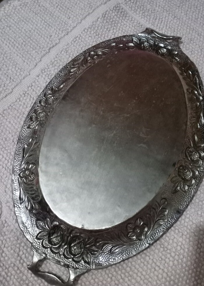 Pirinç antika tepsi - Görsel 3