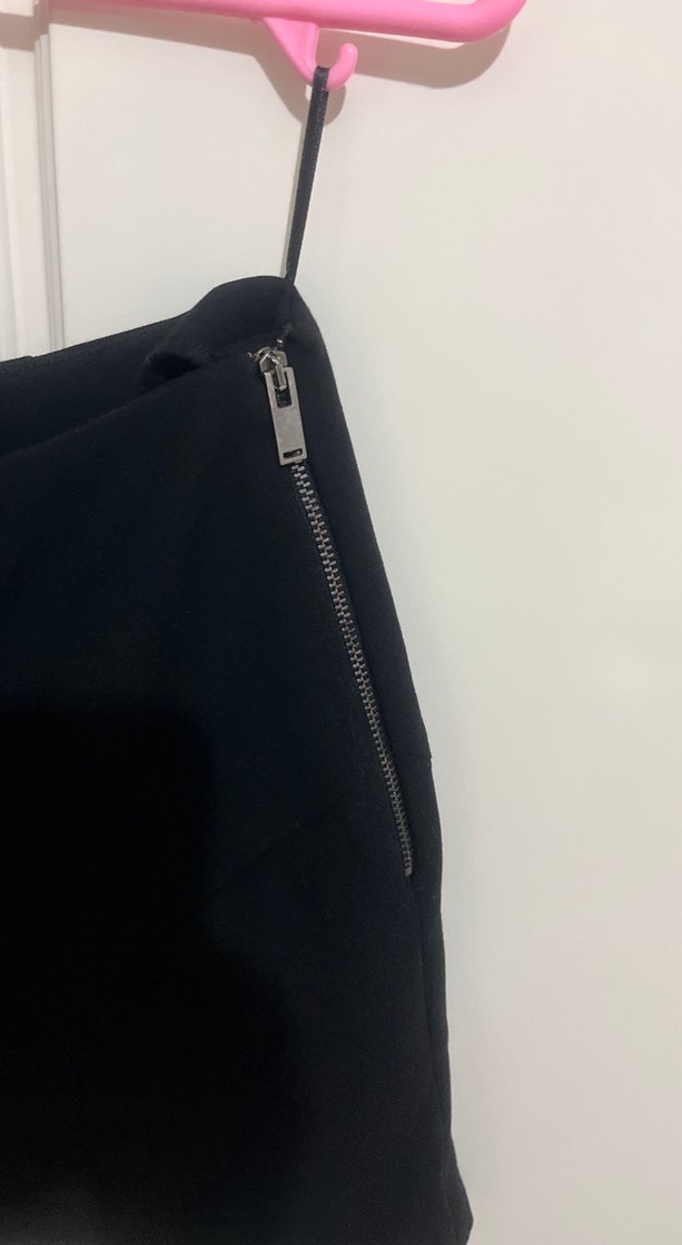 adL Marka Fermuarlı Siyah Mini Şort - Görsel 4