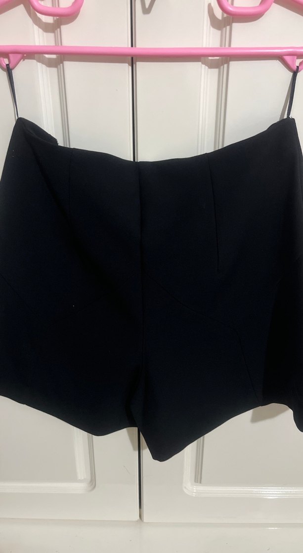 adL Marka Fermuarlı Siyah Mini Şort - Görsel 5