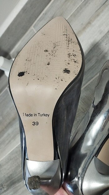 39 Beden gri Renk Gümüş stiletto