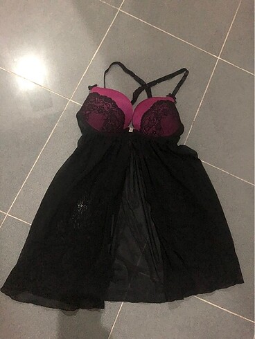 La Halle önü yırtmaçlı şık babydoll
