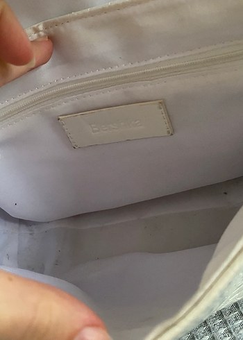 Beyaz Yılan Derisi Desenli Deri Kadın Çanta - Görsel 5