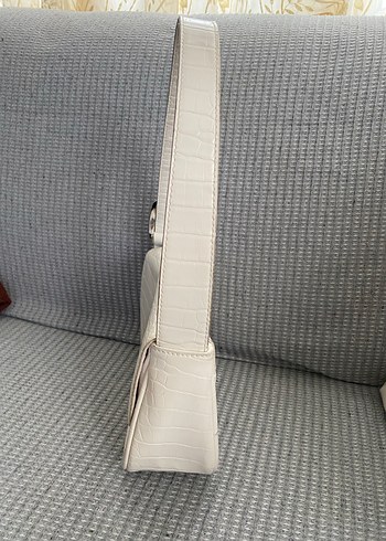 Beyaz Yılan Derisi Desenli Deri Kadın Çanta - Görsel 2