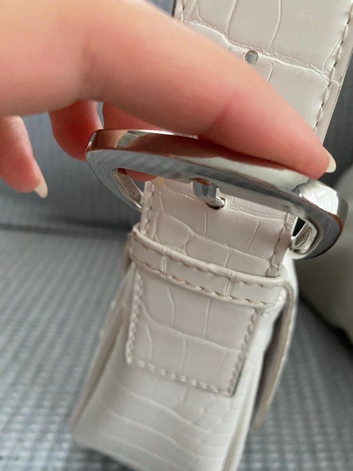 Beyaz Yılan Derisi Desenli Deri Kadın Çanta - Görsel 4