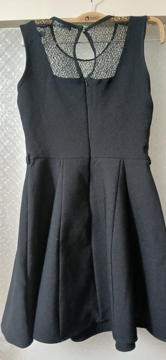 Siyah V Yakalı Midi Kadın Elbise - Görsel 2