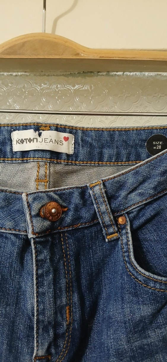 Kadın Mavi Bol Kesim Kot Pantolon - Görsel 2